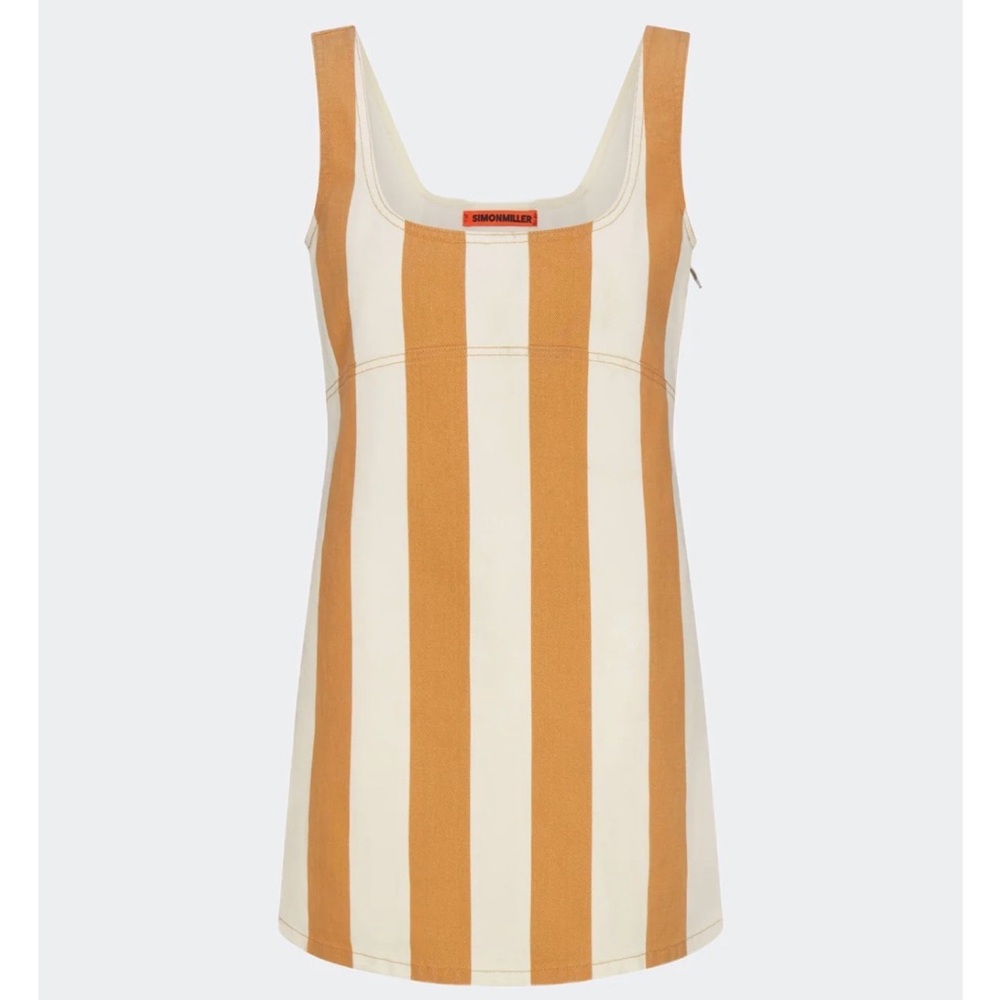 Simon Miller Tan and White Striped Sahara dress